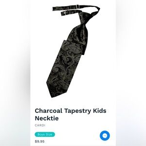 Charcoal Black Gray Grey Tie Wedding Tuxedo Pre Tied clip tapestry Kids Boys
